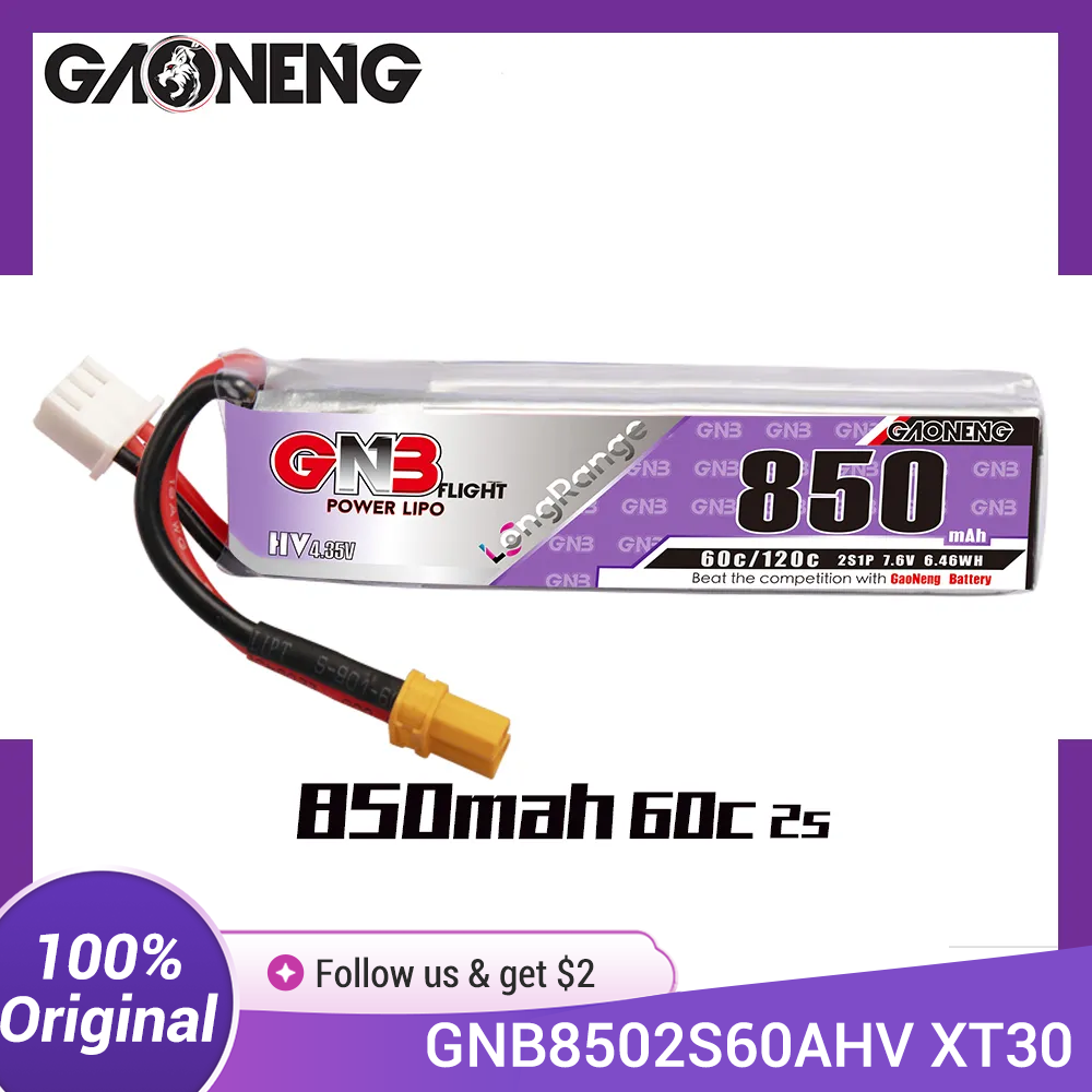 GAONENG GNB LiPo Battery 850mA - đánh giá và giá Drone Kit Long Range